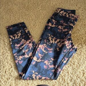 Colorfulkoala Blue and Pink Camouflage Leggings (size small)